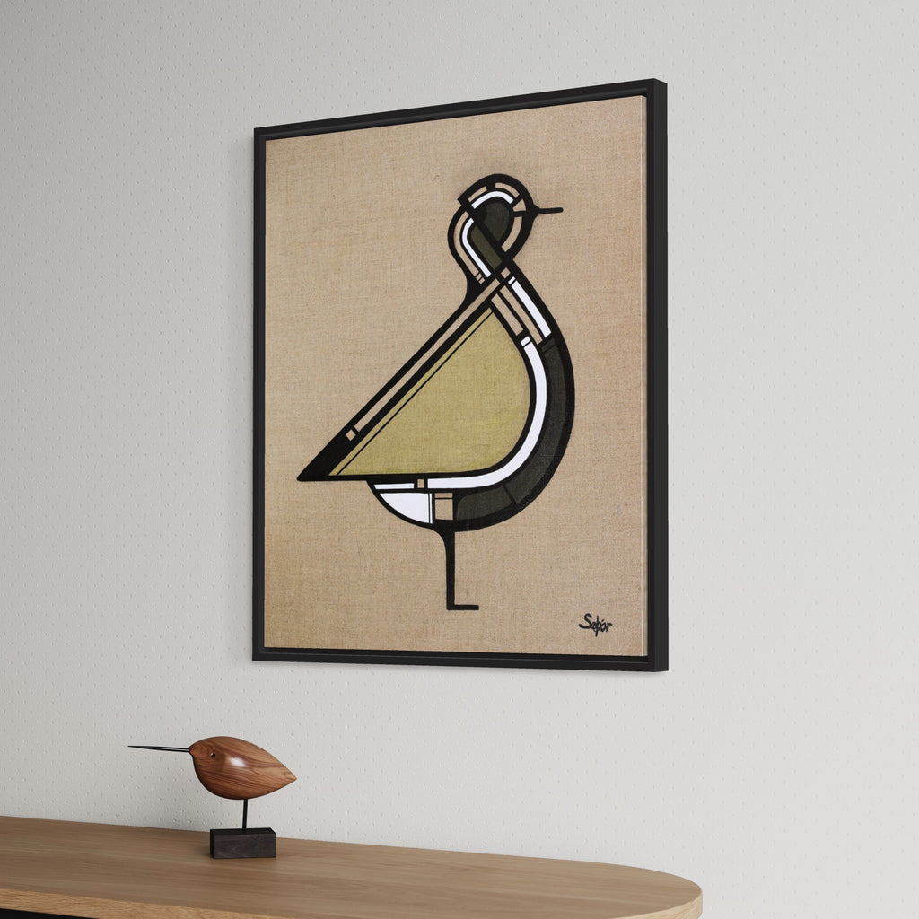 Lóa í móa - olíumálverk