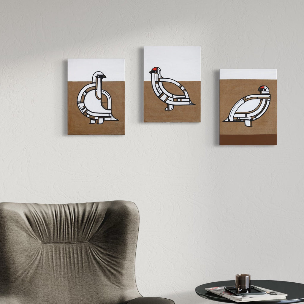 Rjúpa,Karri og annar Karri - málverk