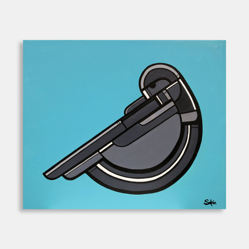 Krummi í hvílu - olíumálverk