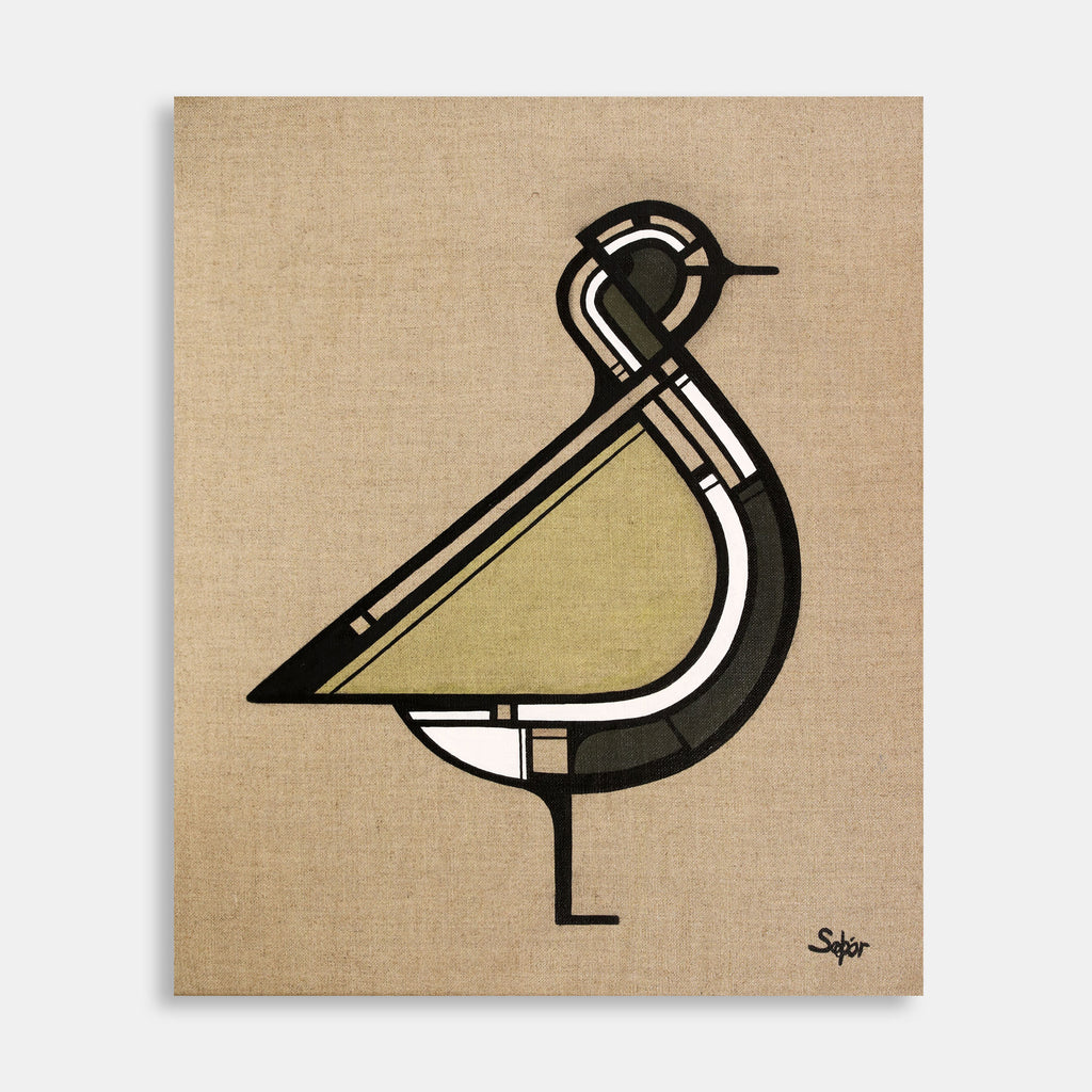 Lóa í móa - olíumálverk