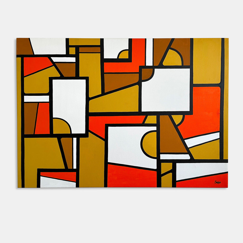 Abstrakt - olíumálverk