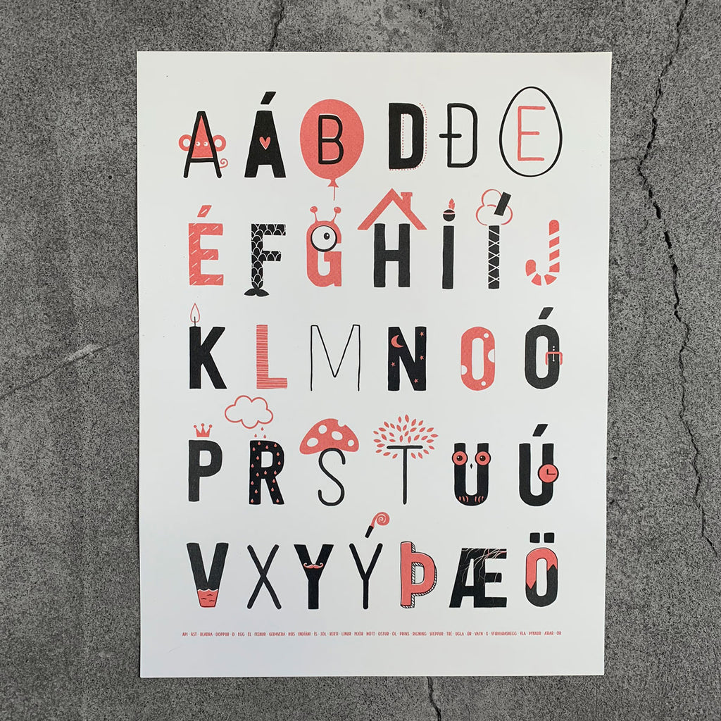 Íslenska stafrófið - plakat