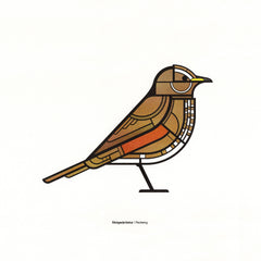 Skógarþröstur 30x30cm